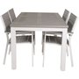 Ekens Matgrupp (160x90) - Vit/Gr - 4 Stolar