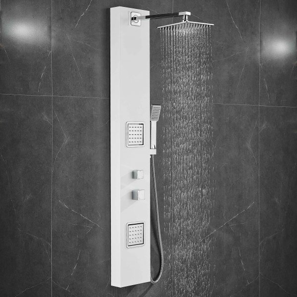 Duschpanel Amber  vitt rostfritt stl