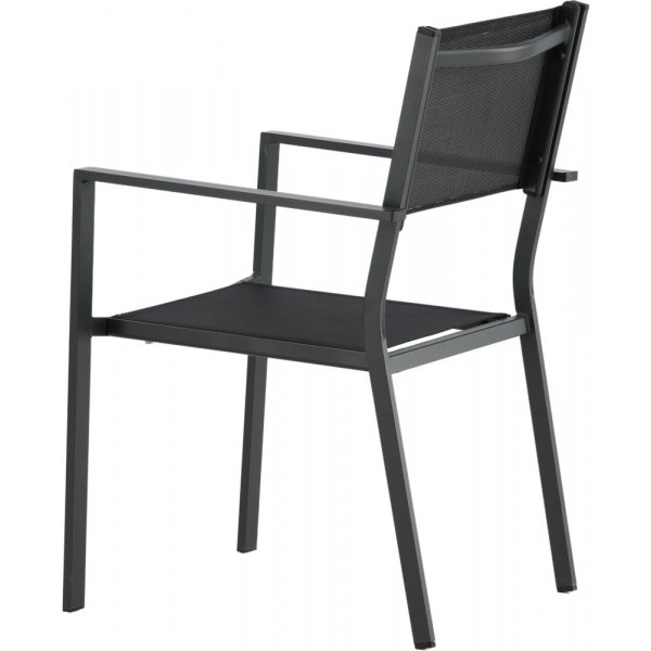 Chania-Lebensmittelgruppe; 6 Copacabana Stühle mit Esstisch 205 x 90 cm - Schwarz/Natur + Textilimprägnierung für Outdoormöbel Chania-Lebensmittelgruppe; 6 Copacabana Stühle mit Esstisch 205 x 90 cm - Schwarz/Natur + Textilimprägnierung für Outdoormöbel