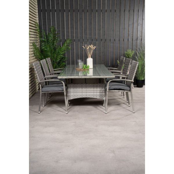 Holmstorp Matgrupp (200x100) - Gr� - 6 Stolar