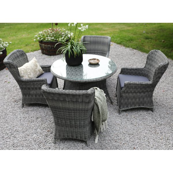 Gartentisch aus grauem Rattan - Jacksonville + Reinigungsspray für Gartenmöbel Gartentisch aus grauem Rattan - Jacksonville + Reinigungsspray für Gartenmöbel