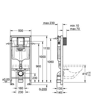 Grohe Rapid SL til vgmonteret toilet - sde Rapid SL 38624