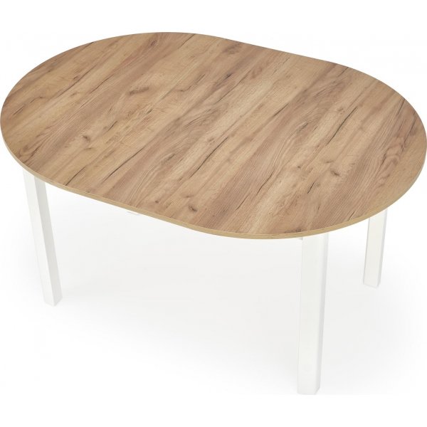 Matbord runt f�rl�ngningsbart ek/vit 102-142 cm - Berivan