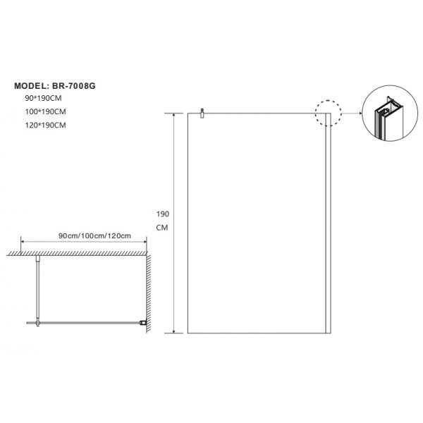 Suihkuseinä tummalla lasilla - Aqua Silver Suihkuseinä tummalla lasilla - Aqua Silver