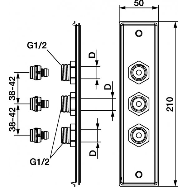 FM Mattsson Trerörs väggbricka för PEX/Alupex FM Mattsson Trerörs väggbricka för PEX/Alupex