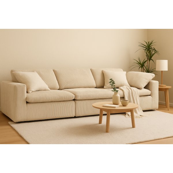 Manchestersoffa 320 cm Beige