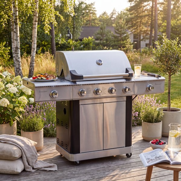 Gasolgrill i rostfritt stål 5 Brännare och IR-Brännare - Dallas Gasolgrill i rostfritt stål 5 Brännare och IR-Brännare - Dallas