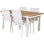 Dotorp Matgrupp (160x90) - Vit/Natur - 4 Stolar