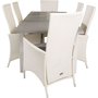 Ekens Matgrupp (160x90) - Vit/Gr - 6 Stolar