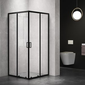 Brusekabine 80x190cm | Skydedør | Moderne design | Sort Brusekabine 80x190cm | Skydedør | Moderne design | Sort