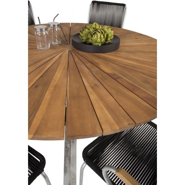 Salstad Matgrupp (140)  Svart/Natur - 6 Stolar