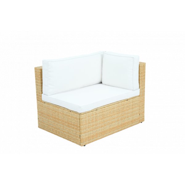 Loungegrupp konstrotting | Soffa med bord & 2 pallar f�r uteplats | Beige