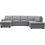 U-soffa b�ddsoffa T�rn� v�ndbar med f�rvaring - 304 cm - ljusgr�
