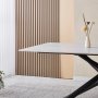 Jupiter matbord - 180x90 cm - Vit marmor keramik topp