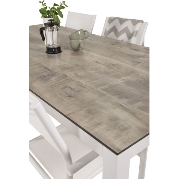 Tottarp Matgrupp (205x100) - Vit/Gr� - 6 Stolar