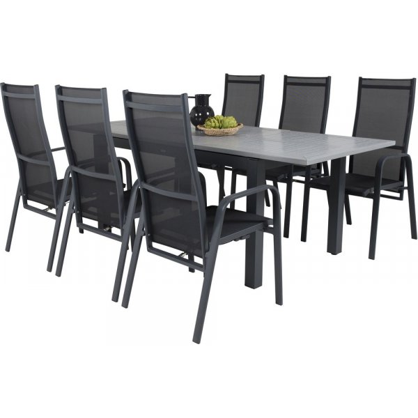 Ekenäs Matgrupp (152x90) - Svart/Grå - 6 Stolar Ekenäs Matgrupp (152x90) - Svart/Grå - 6 Stolar