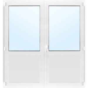 Pardörrar med fönster 3-glas Inåtgående med tilt - PVC - U-värde 0,96
