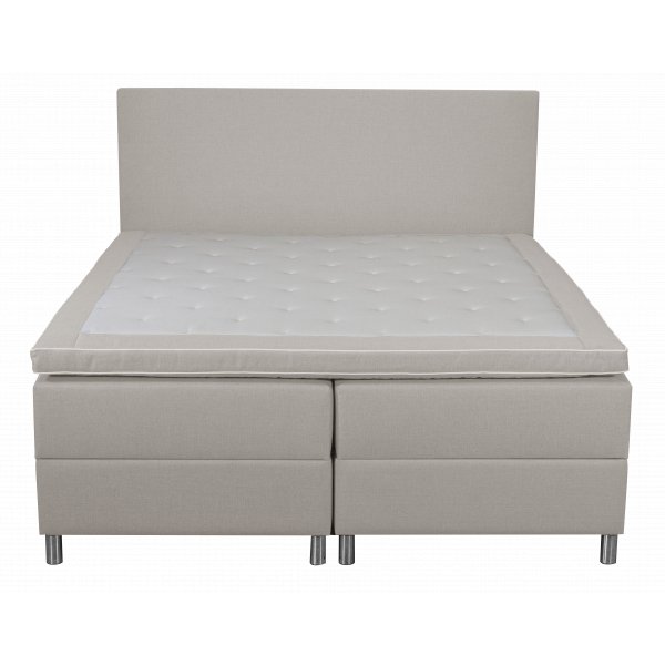 S�ng med f�rvaring beige 160x200 cm
