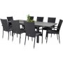 Prssebo Matgrupp (160x100) - Svart/Gr - 8 Stolar