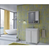 Badrumsmöbler Square 60 - Vitlaserad ekfinish med spegelskåp Badrumsmöbler Square 60 - Vitlaserad ekfinish med spegelskåp