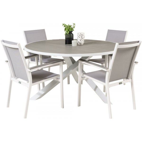 Ebbarp Matgrupp (�140) - Vit/Gr� - 4 Stolar