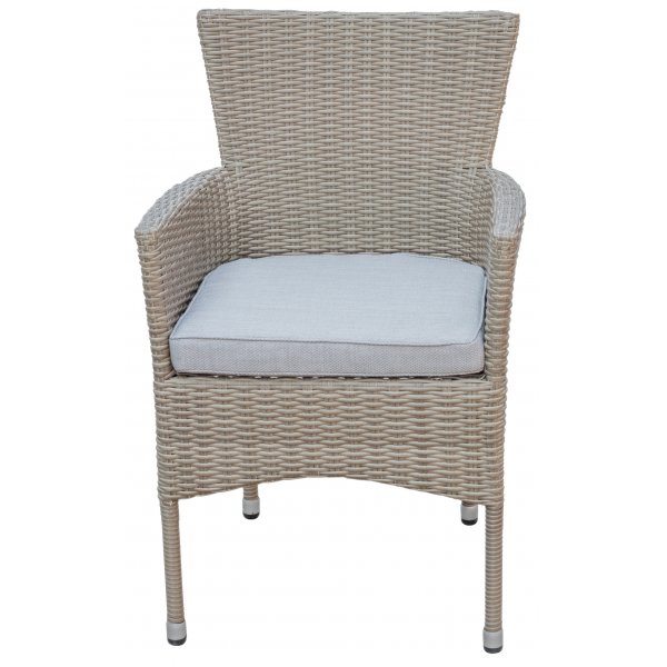 Menton Outdoor-Sessel aus Kunstrattan mit Sitzkissen - Natur Menton Outdoor-Sessel aus Kunstrattan mit Sitzkissen - Natur