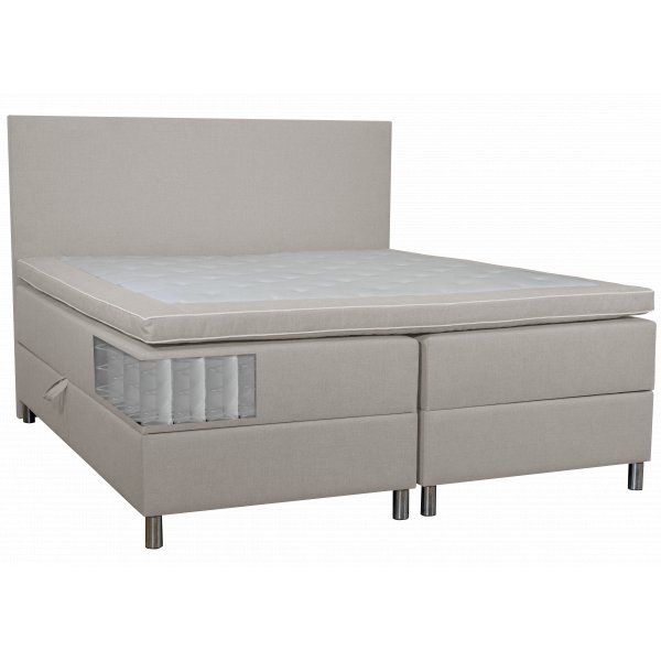 S�ng med f�rvaring beige 160x200 cm