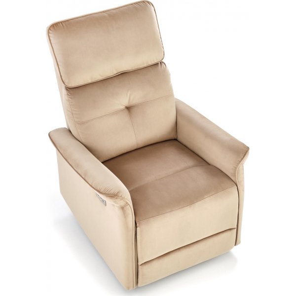 Semir elektrisk reclinerf�t�lj med USB - beige sammet
