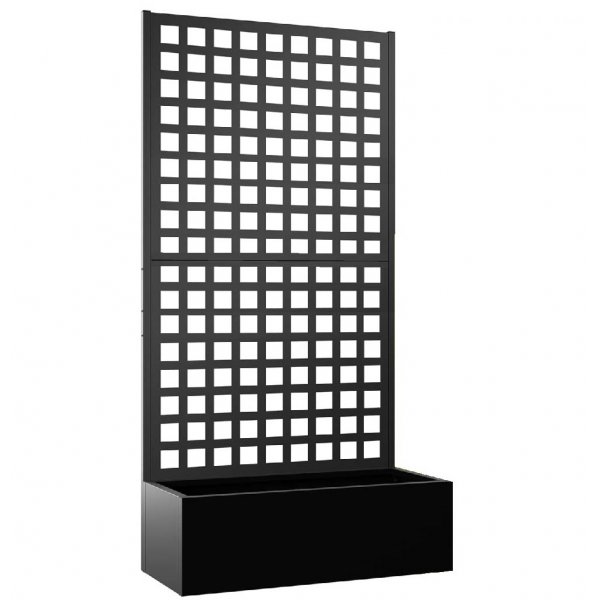 Blumenkasten mit Spalier | 90x180cm | Stahl | Schwarz