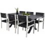Ramsj Matgrupp (200x100) - Whitewash/Svart - 6 Stolar