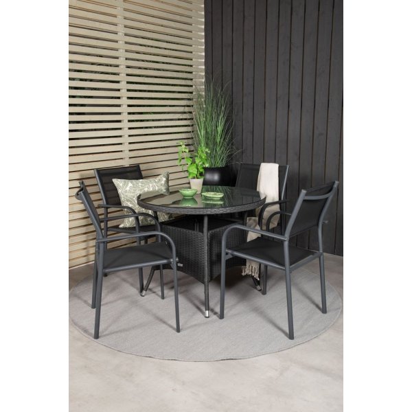 Frubol Matgrupp (�90) - Svart - 4 Stolar