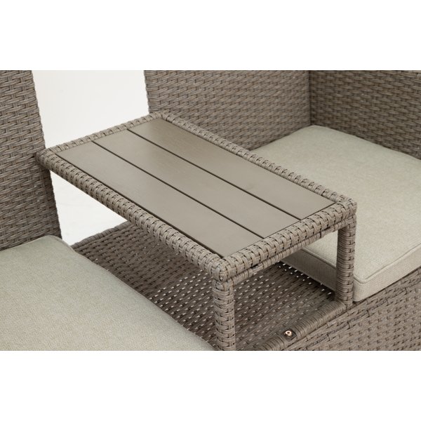 Duo-Sofa für zwei Personen mit Beistelltisch + Reinigungsspray für Gartenmöbel Duo-Sofa für zwei Personen mit Beistelltisch + Reinigungsspray für Gartenmöbel