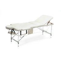 Bred massagebänk med metallben - 3 zoner - Beige Bred massagebänk med metallben - 3 zoner - Beige