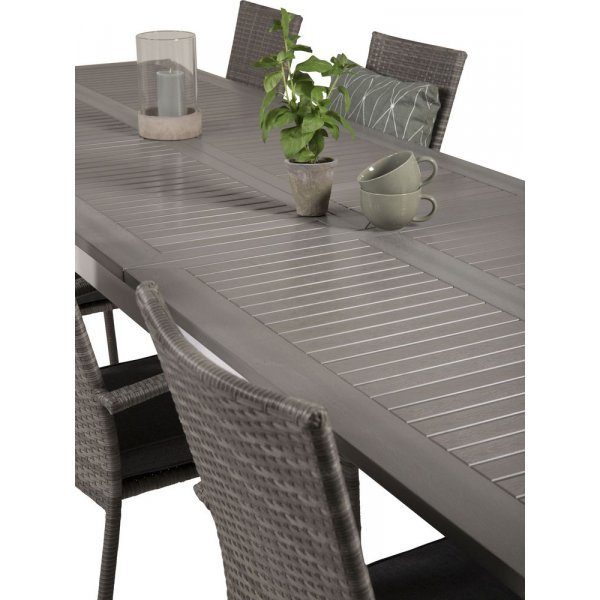 Eken�s Matgrupp (224x100) - Gr�/Vit - 8 Stolar