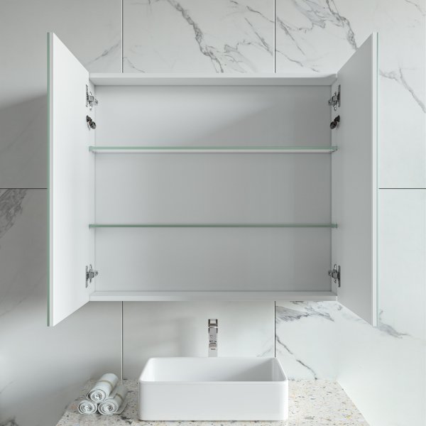 Peilikaappi - Luxe | LED-valaistus | Pehmeästi sulkeutuvat ovet | 80 cm Peilikaappi - Luxe | LED-valaistus | Pehmeästi sulkeutuvat ovet | 80 cm