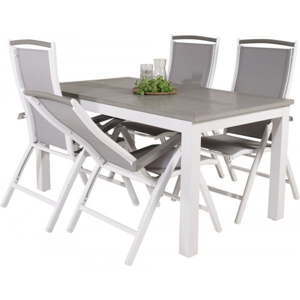 Ekenäs Matgrupp (160x90) - Vit/Grå - 4 Stolar Ekenäs Matgrupp (160x90) - Vit/Grå - 4 Stolar