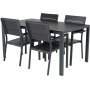 Ervalla Matgrupp (150x90) - Svart - 4 Stolar