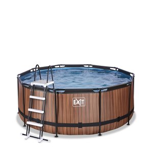 Pool 360x122cm med sandfilterpump - Brun