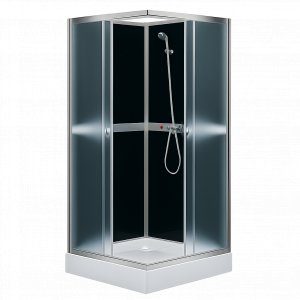 Duschkabin 80&times;80x195 cm | Vit bakglas & aluminiumprofil | Liris