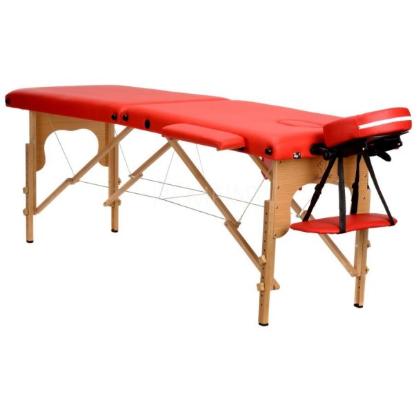 Massagebänk med träben - 2 zoner - Enfärgad Massagebänk med träben - 2 zoner - Enfärgad