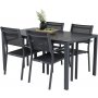 Ervalla Matgrupp (150x90) - Svart - 4 Stolar
