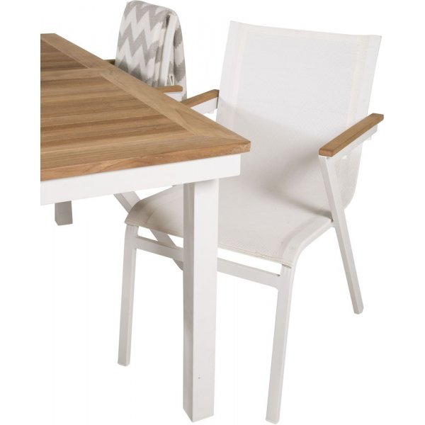 Dotorp Matgrupp (160x90) - Vit/Natur - 4 Stolar