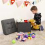 Idris sittpuff med f�rvaring - M�rkgr�