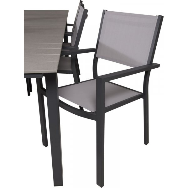 Prässebo Matgrupp (224x100) - Svart/Grå - 6 Stolar Prässebo Matgrupp (224x100) - Svart/Grå - 6 Stolar