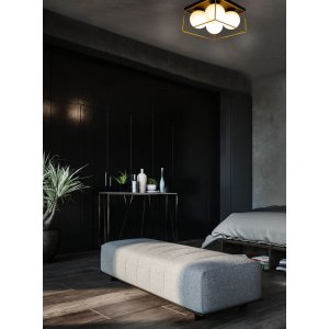 Astro plafond - Svart/guld/opalvit