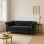 Chesterfieldsoffa Cambridge Deluxe 2,5-sits - M�rkgr� sammet