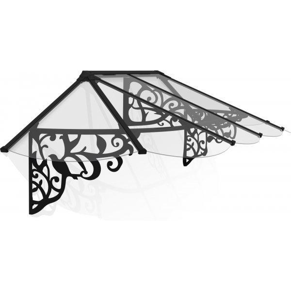 Canopia Lily French Entrance baldakin 0,9 x 2,7 - Sort/klart glas