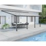 Canopia Olympia Balkontag i aluminium 3 x 7,5 - Mrkegr/klart glas