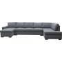 U-soffa Solna v�ndbar - 367 cm - m�rkgr�