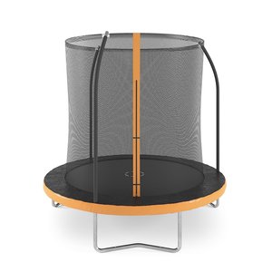 Studsmatta med säkerhetsnät - svart/orange - 245 cm - Studsmattor, Utelek